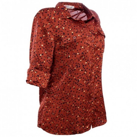 Camisa Feminina Chiffon Social Manga Longa Poá Glitter