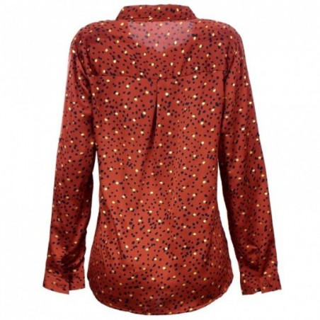 Camisa Feminina Chiffon Social Manga Longa Poá Glitter