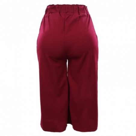 Calça Feminina Pantacourt Lisa Cintura Elástica Amarração