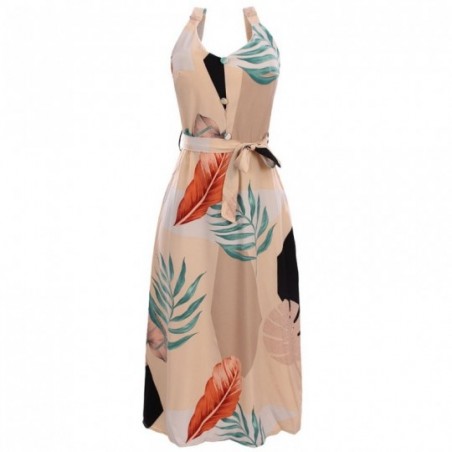 Vestido Feminino Midi Acinturado Estampado Com Bojo