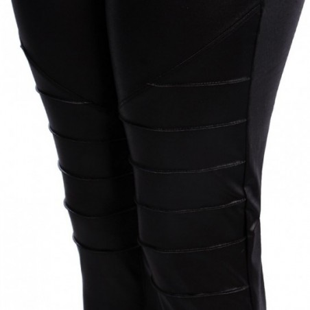 Calça Legging Feminina Cirrê Tratorada Preta No Atacado