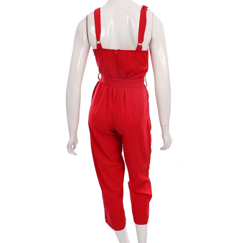 Macacão Pantalona Liso Colorido Alça Ajustável Com Bojo