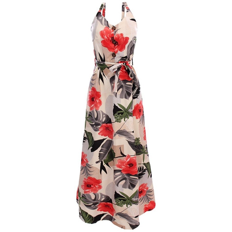Vestido Feminino Longo Godê Bojo Alça Estampado Promoção