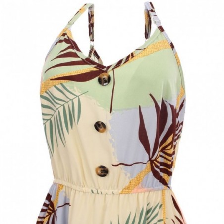 Vestido Feminino Midi Acinturado Floral Alcinha No Atacado