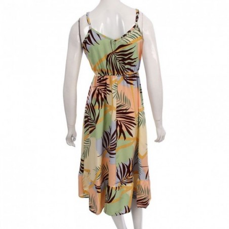 Vestido Feminino Midi Acinturado Floral Alcinha No Atacado