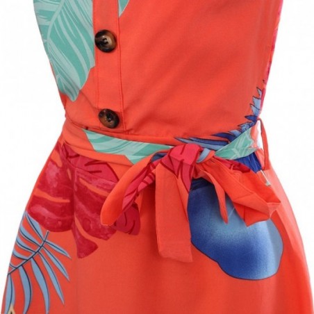 Vestido Feminino Acinturado Soltinho Florido Bojo Amarração