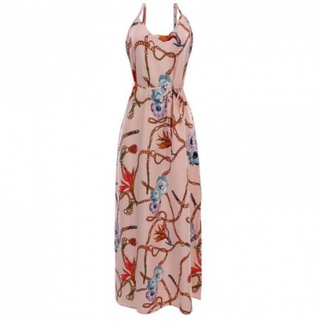 Vestido Feminino Longo Estampado Alcinha Reto Moda Verão
