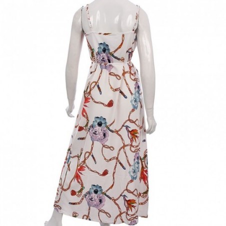 Vestido Feminino Longo Estampado Alcinha Reto Moda Verão