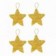 Kit 4 Pendentes Estrela Natal Colorida Brilhante Feltro 6 Cm
