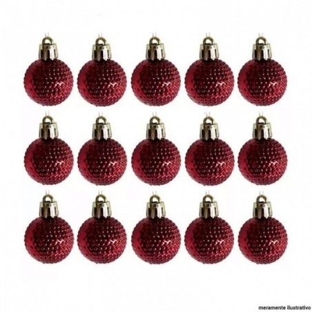 Kit 15 Bolas Vinho Lisa Enfeite Árvore Natal 3 Cm No Tubo
