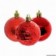 Kit 9 Bolas De Natal Mista Vermelha Textura Arabescos 6 Cm
