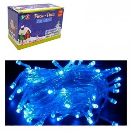 Pisca Pisca Natal 100 Leds Azul 4 Funções 220V 9 Metros