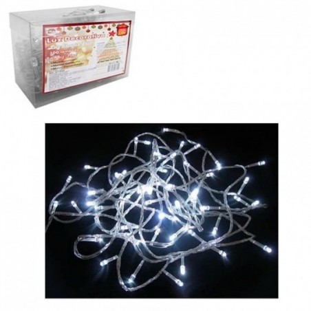Pisca Pisca Natal 100 Leds Fixa Branco Frio 220V 9 Metros