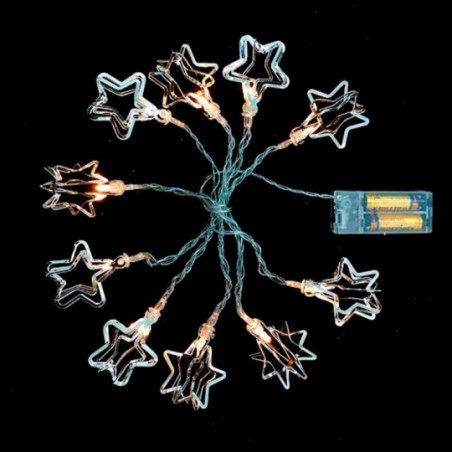 Pisca Pisca Enfeite Luminoso 10 Leds Branco Quente Pilha 1,35M