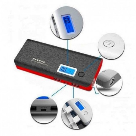 Carregador Power Bank 3 Entradas Com Lanterna 10000mAh