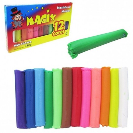 Massinha De Modelar Infantil Magix 12 Cores Variadas Atóxica