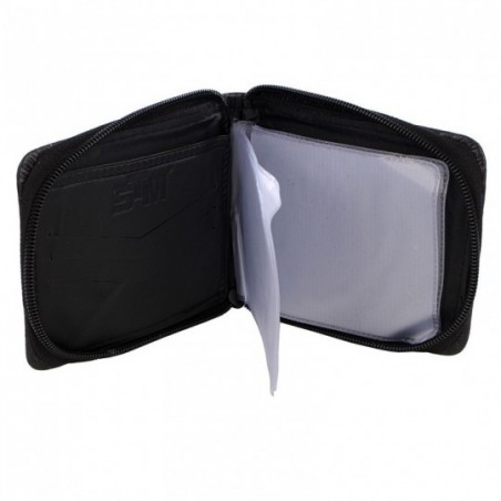 Carteira Masculina Lisa Fecho Zíper Porta Moedas Cartões