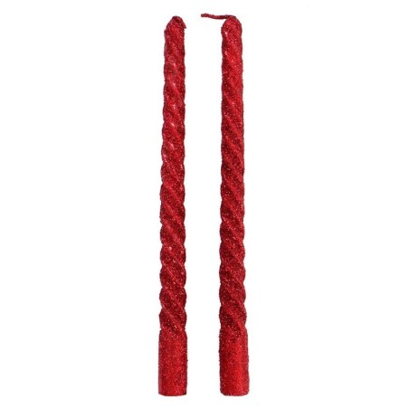 Kit 2 Velas Retorcidas Colorida Com Glitter 20 Cm