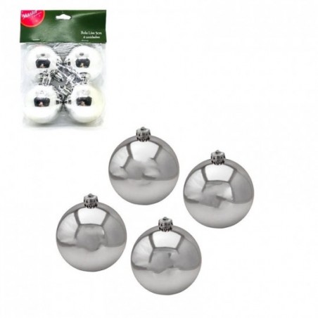 Kit 4 Bolas De Natal Lisa Metalizada Colorida 5 Cm