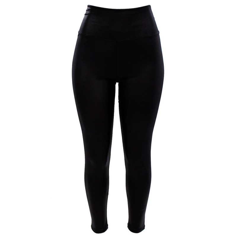 Calça Legging Feminina Fitness Cirrê Preta Cós Alto