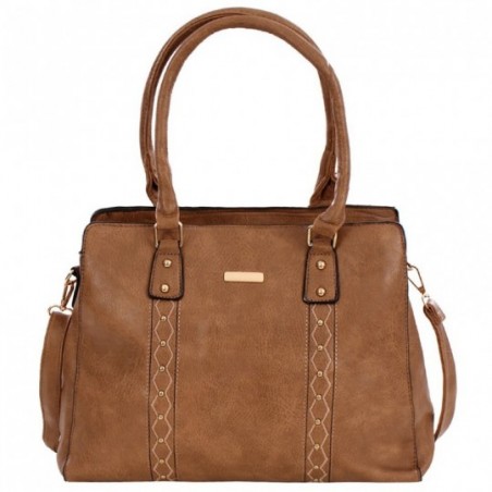Bolsa Totem Feminina Alto Relevo Tressê Tachas Alça Dupla