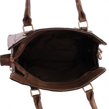 Bolsa Mini Tote Feminina Alto Relevo Geométrico Com Tressê