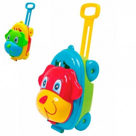 Carrinho Baú Mochila C/ Rodas Cachorrinho Didático Bs Toys
