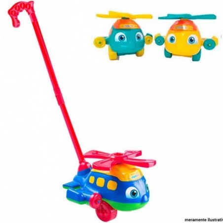 Helicóptero Brinquedo Empurrar Push Plane Educativo Bs Toys