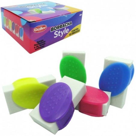 Kit 12 Borrachas Branca Com Capa Protetora Goller