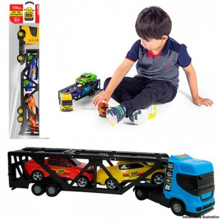 Mini Caminhão Cegonheiro Infantil Com Dois Carrinhos