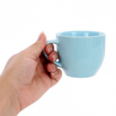 Xícara Porcelana De Chá Lisa Azul 170 Ml No Atacado