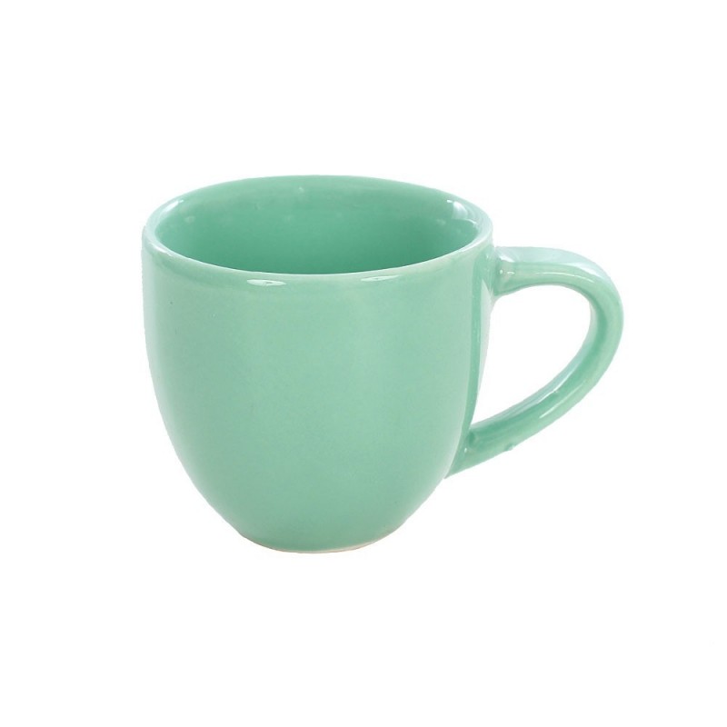 Xícara Porcelana De Café Lisa Verde 95 Ml No Atacado