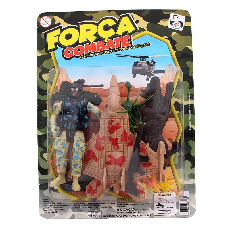 Boneco Soldado Combate Força Com 5 Acessórios Infantil