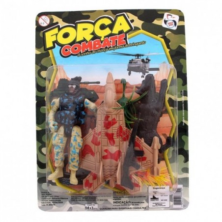 Boneco Soldado Combate Força Com 5 Acessórios Infantil
