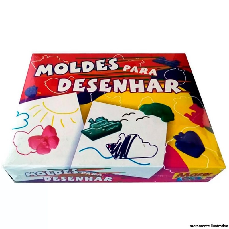 Brinquedo Infantil Educativo Moldes Para Desenhar 18 Peças