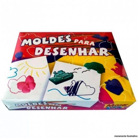 Brinquedo Infantil Educativo Moldes Para Desenhar 18 Peças