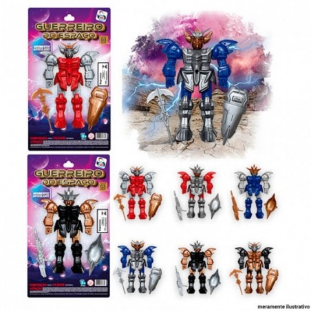 Boneco Robô Guerreiro Espaço Com 3 Acessórios Infantil