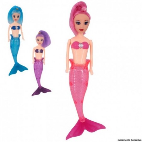 Boneca Princesa Sereia Fashion Luzes E Acessórios Infantil