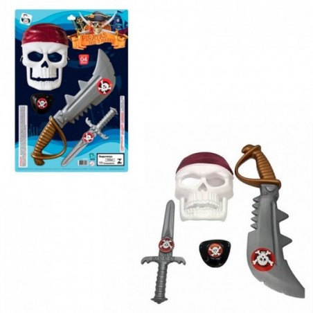 Kit Piratas Dos 7 Mares Com Máscara E Acessórios Infantil