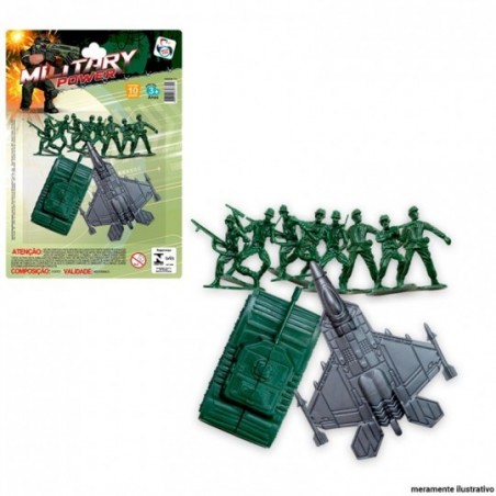 Kit Militar Brinquedo Infantil Com 10 Peças Pica Pau