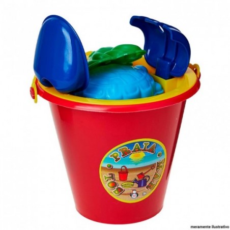 Kit Praia Balde + 4 Acessórios Infantil Cores Variadas