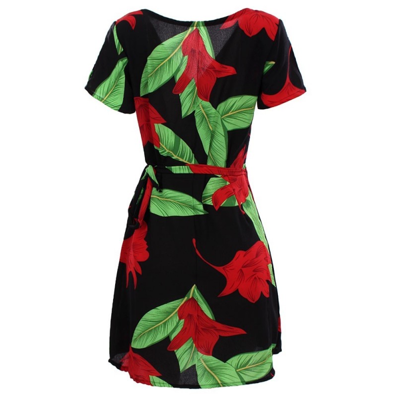 Vestido Envelope Feminino Transpassado Estampa Floral
