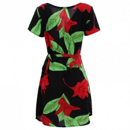 Vestido Envelope Feminino Transpassado Estampa Floral