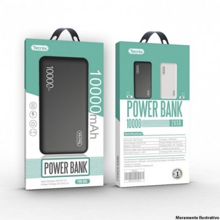 Carregador Portátil Power Bank 3 Entradas 10000mAh Tecnix