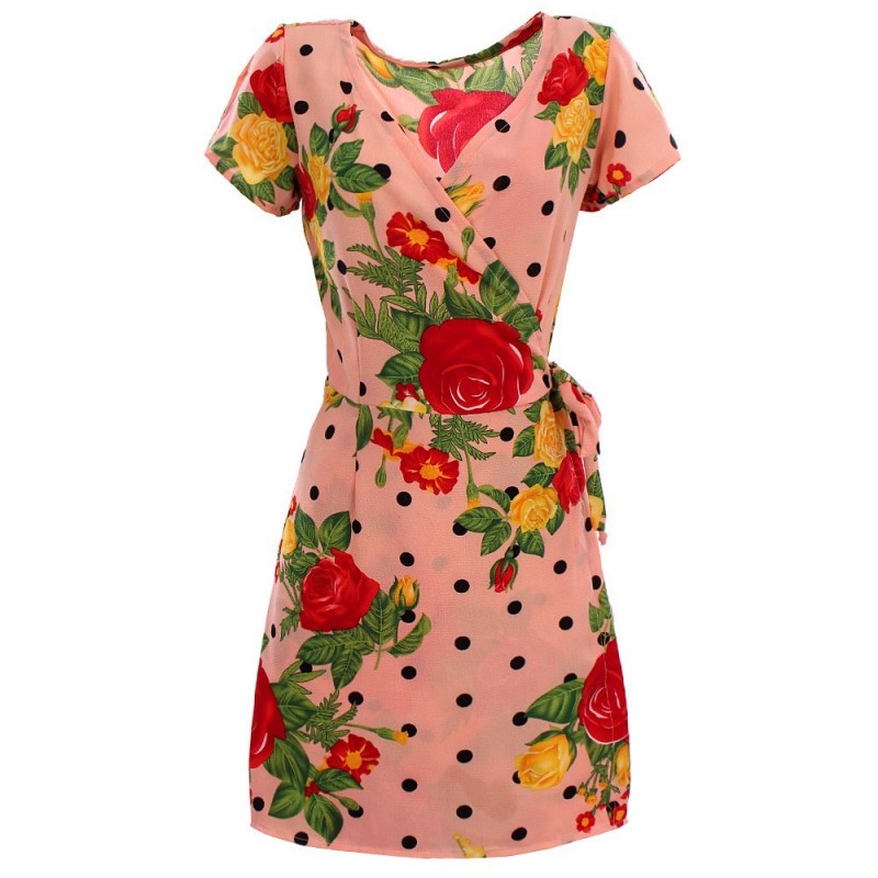 Vestido Envelope Feminino Transpassado Estampa Floral
