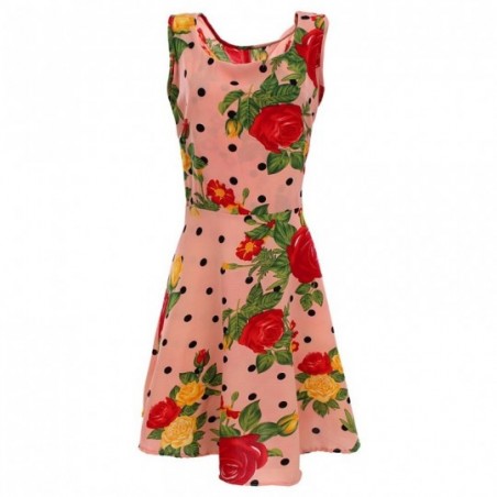 Vestido Curto Boneca Feminino Regata Estampa Floral