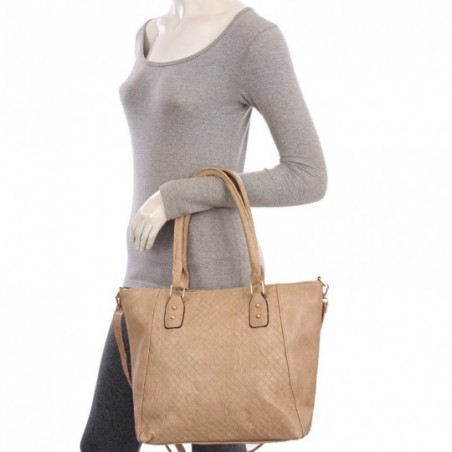 Bolsa Feminina Totem Ombro Texturizada Alça Dupla