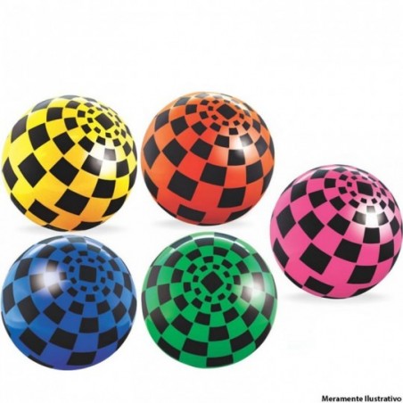 Bola Infantil Vinil Estampa Xadrez 20 Cm Apolo No Atacado