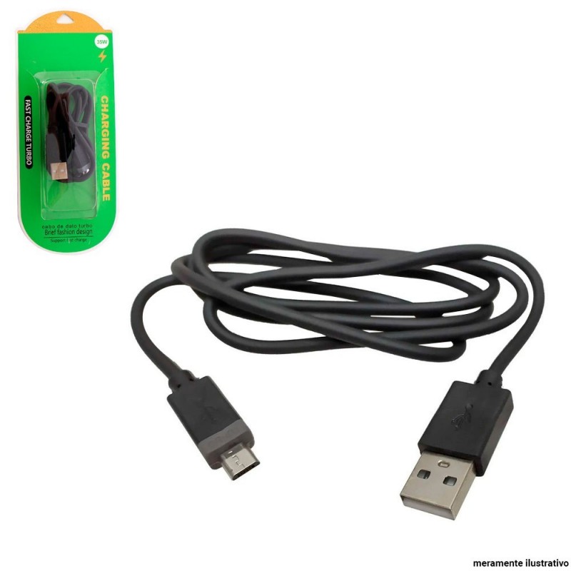 Cabo Micro Usb V8 Turbo 1 M Preto