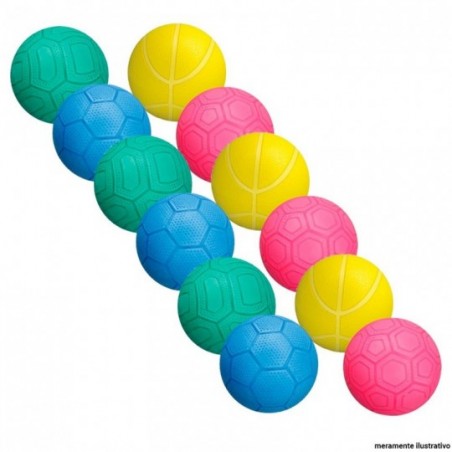 Kit 12 Mini Bolas Infantis Frisadas Favo Mel Vinil Atacado